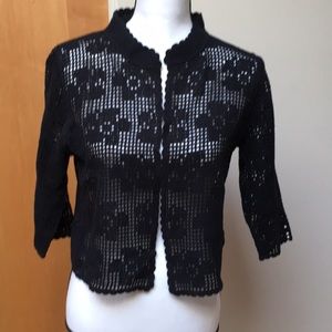 - Athro Field Flowers lace crochet cardigan …NWOT